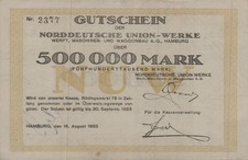 Hamburg - Norddeutsche Union-Werke - 500 Tausend Mark