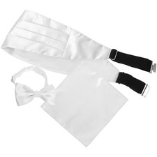 Cummerbund Bowtie Handkerchief Set for Wedding Handkerchiefs Men