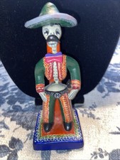 Vintage Mexican Day Of The Dead Skeleton Mariachi Folk Art Figure 6”
