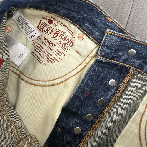 Lucky Brand Legend Jeans Womens 24 Drew Mom High Rise Taper Raw Hem Blue Denim - Picture 12 of 22