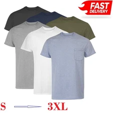 Hanes 6-Pack Pocket Tee Men's T-Shirt Soft and Breathable Assorted