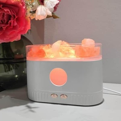 WBM Salt Aroma Flame Humidifier Diffuser Orange Glow Table Lamp NL-008 New