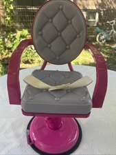 American Girl Truly Me Doll Beauty Salon Chair Purple Pink Hair Salon Seat