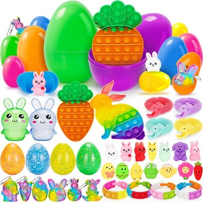 Prefilled Easter Eggs 36 Pack Mixed Sizes (5.9'' to 2.36'') - Surprise Toys