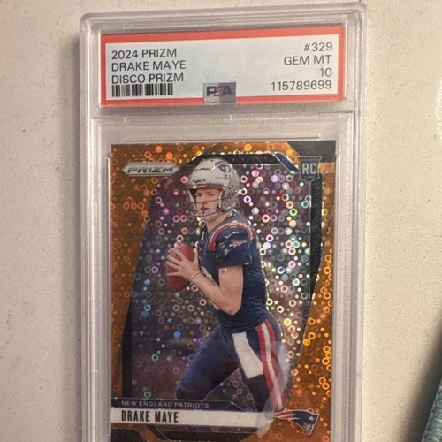 2024 Panini Prizm Drake Maye #329 Disco Prizm Rookie PSA 10 New England Patriots