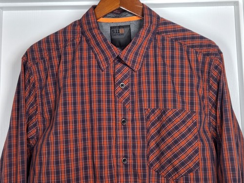 Camicia 511 Tactical Covert Flex uomo grande rossa e marina a quadri a scatto manica lunga check - Foto 4 di 8