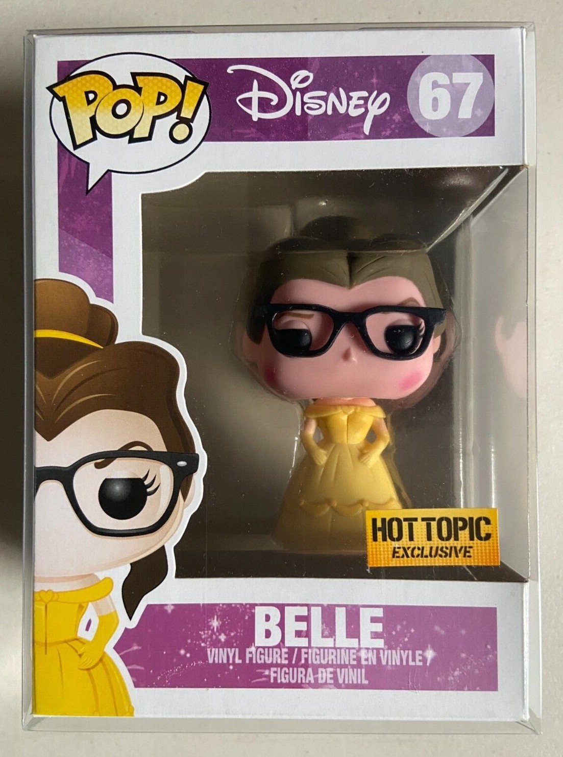 Funko Pop Hot Topic Exclusive Disney Princess Nerd Hipster Belle 67 Beauty Beast