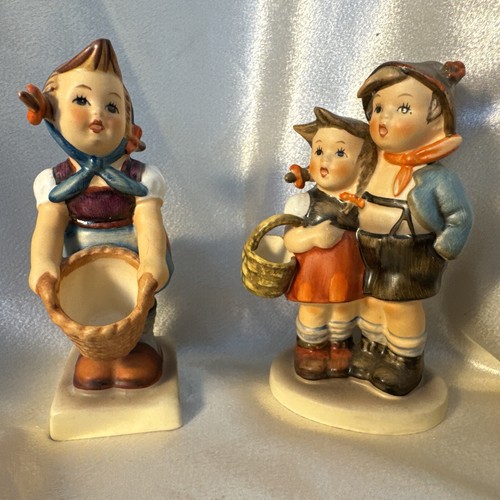 Goebel Hummel Boy Girl Basket "Surprise" Figurine And “Little Helper” Vintage - Picture 2 of 14