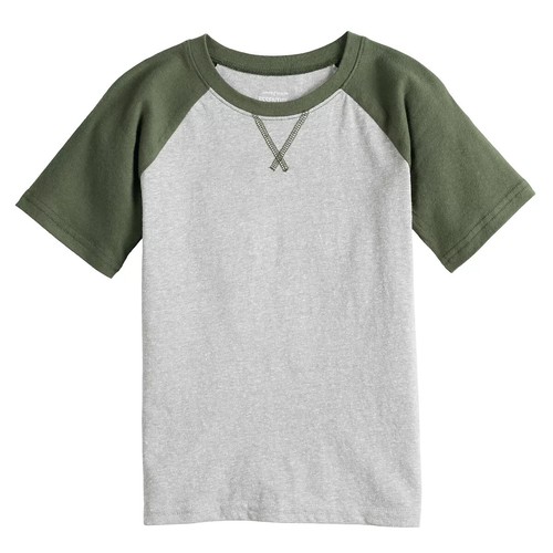 Boys 4-12 Jumping Beans® Raglan Essential Tee Olive Grey - Picture 2 of 3