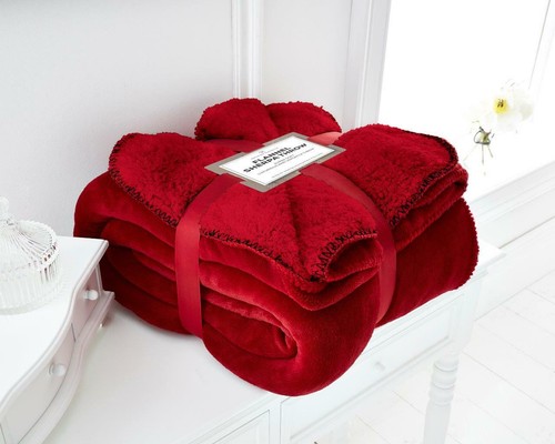 Soft Warm Sherpa Throw Blanket Bedspread for Bed Sofa Double & King - Picture 37 of 38