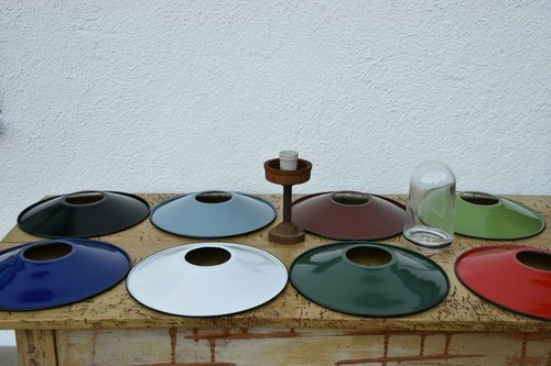 AnNo2b Antike Emaille Lampe/Hof Lampe/ Bauernhof - Bild 9 von 11