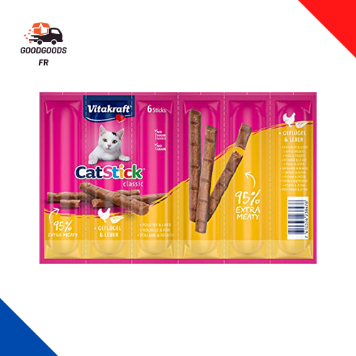 Cat-Stick Mini Friandise Premium Pour Chat Volaille -Sachet Fraîcheur - 6 Sticks - Photo 1/5
