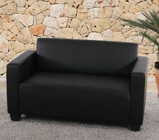 Modular 2er Couch Sofa Lyon Loungesofa Kunstleder schwarz