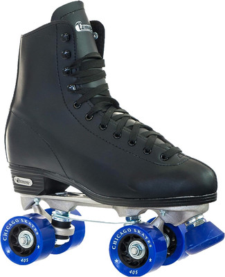 SKATES Men'S Classic Roller Skates - Premium Black Quad Rink Skates