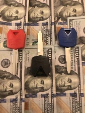 ✅ 1x Kawasaki Motorcycle Key Blank RED BLUE BLACK zx6r ninja zx 1000 250 300 600