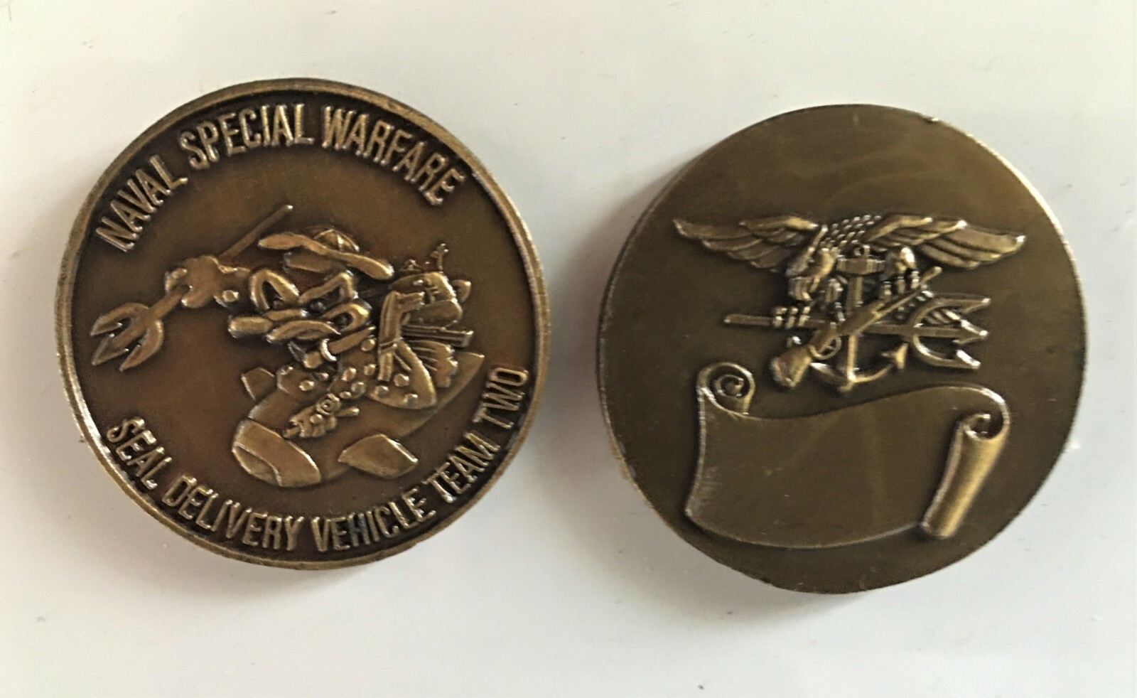 SEAL SDV-2 Naval Special Warfare Group 3 SDV Team Two Vintage Challenge Coin