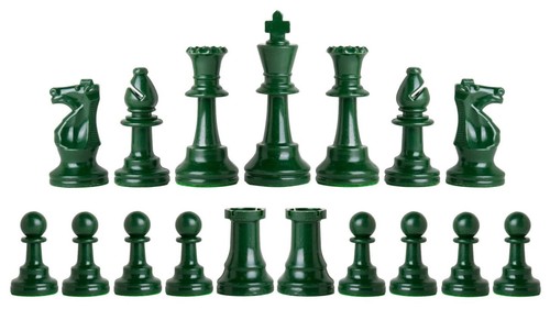 Black Archer Single Weight Chess Set - Board Bag w/ Army & White Pieces - Picture 2 of 5