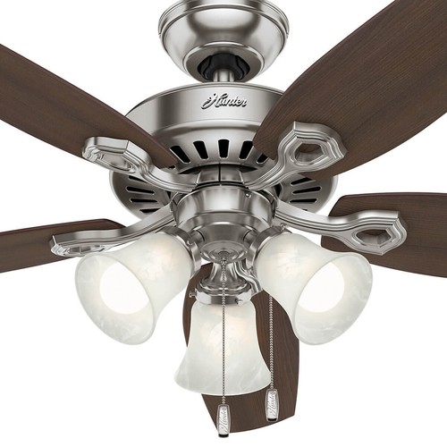 Ceiling Fan with Lighting Builder Plus Nickel Ventilator Light 132 CM - Picture 3 of 5