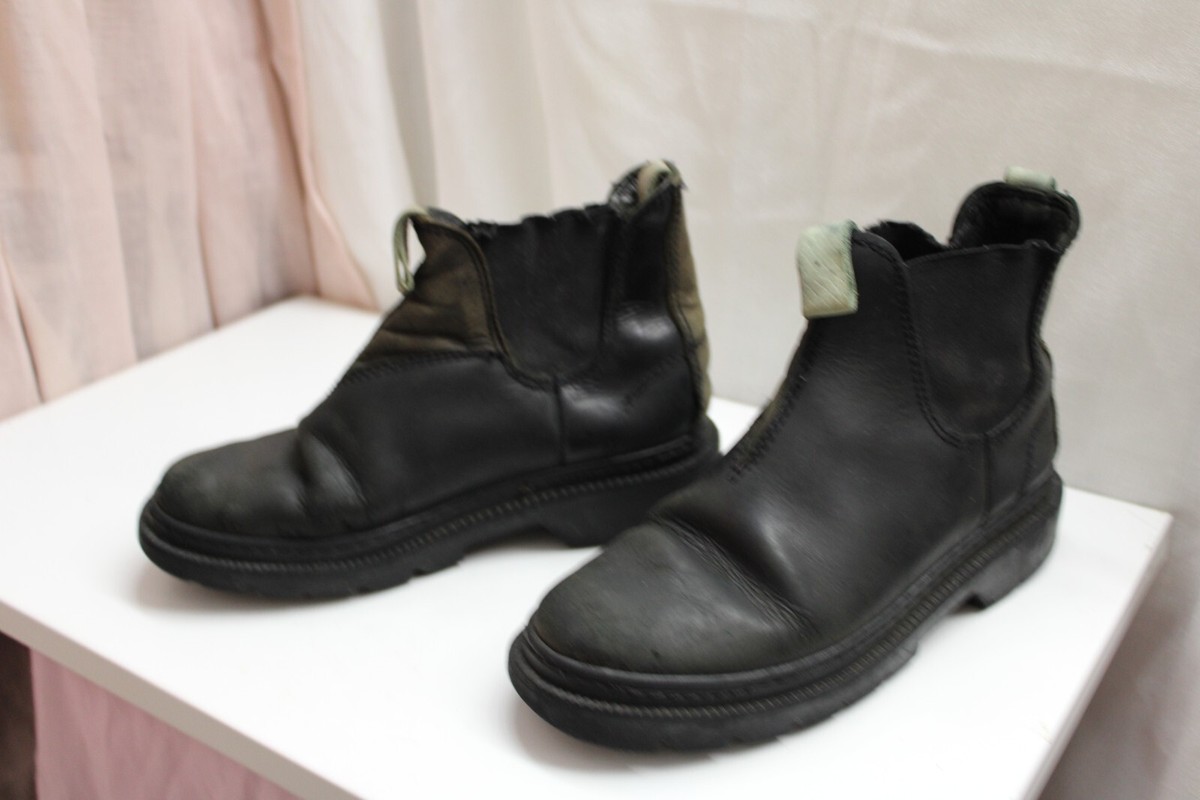 All Saints Creed Distressed Leather Chelsea Black Leather 