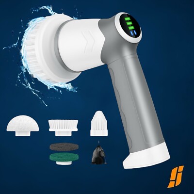 Electric Spin Scrubber, New Electric Scrubber for Cleaning Bathroom with 6 Repla