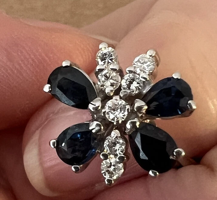 Palladium sapphire ring deals