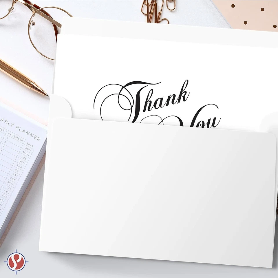Thank You Greeting Cards and Envelopes, Weddings, Birthdays, Graduation (25 Qty) - Image 4 of 4
