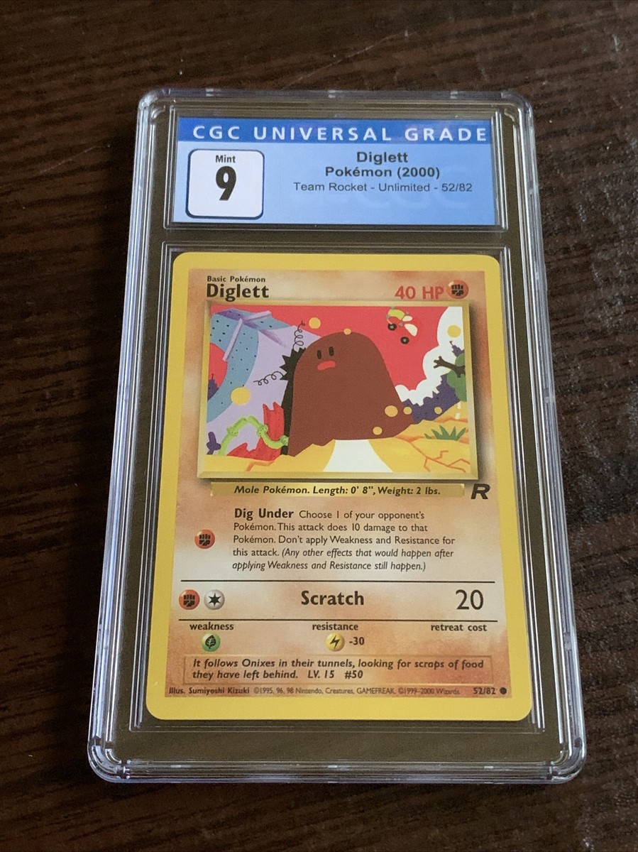 2000 POKEMON TEAM ROCKET DIGLETT #52 CGC 9 MINT. FRESHLY GRADED-RARE! | eBay 2000 POKEMON TEAM ROCKET DIGLETT #52 CGC 9 MINT. FRESHLY GRADED-RARE! | eBay