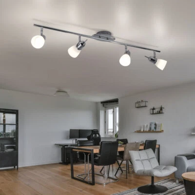 LED Glas Spot Decken Leuchte Schlaf Zimmer Balken Strahler Chrom Lampe beweglich - Bild 1 von 4