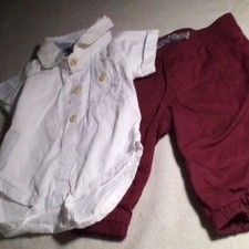Cat  Jack 3-6 Months Baby Boys Outfit, Button Up Bodysuit  Lined Pants Set