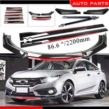 For Honda Civic Sedan Front Bumper Lip Spoiler Splitter Side Skirt Body
