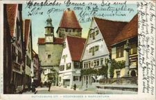 Old postcard Rothenburg Roderbogen and Markusturm GERMANY (1076711)