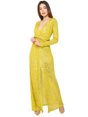 Abito Aniye By Donna Buby Paillettes Cedro Tg XS, S, M ANY/A3