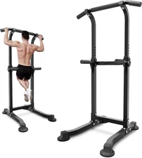 Pull up Bar Dip Bar Power Tower Workout Dip Station Height Adjustable Free Stand