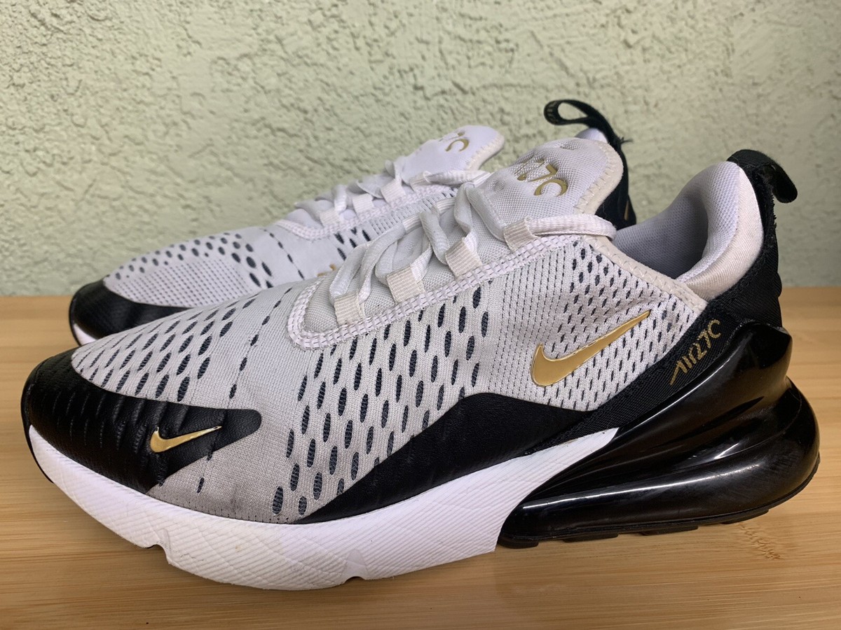 RARE 🚀Nike Mens Air Max 270 Sneaker White Metallic Gold