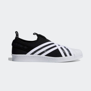 adidas superstar slip on womens black and white