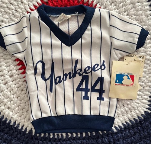 VTG YANKEES #44 NY OFFICIAL 1978 Macy's 2T Outfit 2 pc Blue Stripes w/ Box NWT - Picture 2 of 11