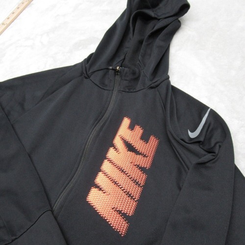 Nike Hoodie Youth XL Black Dri-FIT Full Zip Jacket Athletic Training Graphic - Picture 4 of 13