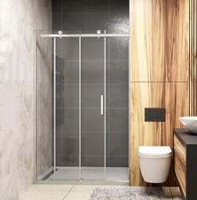 Nischentür Duschtür 100-160cm Duschabtrennung Schiebetür Duschwand Dusche H195cm