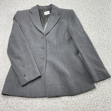 Armani Collezioni Suit Jacket sz 10 Gray Pinstripe Pleated Corporate VINTAGE