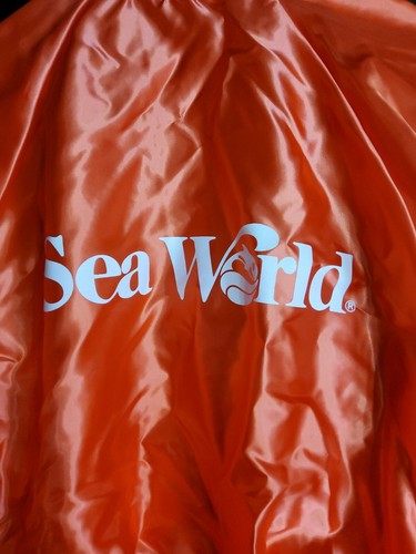 Vintage Seaworld Jacket Bright Neon Orange Retro XL Windbreaker Very Awesome - Picture 2 of 9