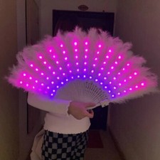 LED Feather Flashing Fan Dancing Lights Chinese Fan Show Party Lighting Changing