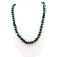 Mineralien Und Edelsteine. Halskette Perlen GrüNer Tigerauge 8 Mm Kette