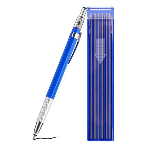 Silver Streak Welders Pencil With 12 Pcs Round Silver Refills, Metal Marker /New - Picture 3 of 23