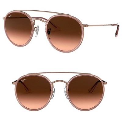 Ray Ban SONNENBRILLE ROSA GOLD RB 3647 6096/A5 DOUBLEBRIDGE BRILLE 3545 RUND NEU