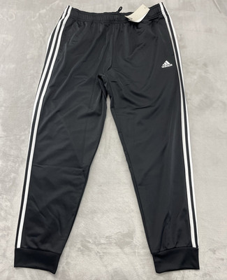 Adidas Essential 3-Stripes Tricot Track Pant Men XL Black Warm-Up Tapered Jogger