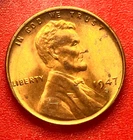 1947-S Lincoln Wheat Cent Penny GEM RED BU From an Original Bank Roll