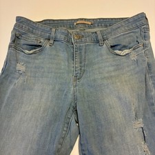 Levi's 711 Skinny Ripped Jeans Distressed Denim Blue Light Wash Women W32 L30