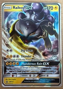 Pokemon Card - Raikou GX - SM Black Star Promo - Holo - SM121 - Near Mint