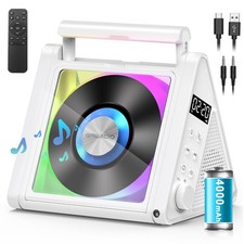 Portable CD Player with Bluetooth RGB Ambient Lights for Desktop