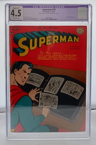 Superman 49 November 1947 CGC 4.5 Restrored grade. Newly slabbed Free UK Post